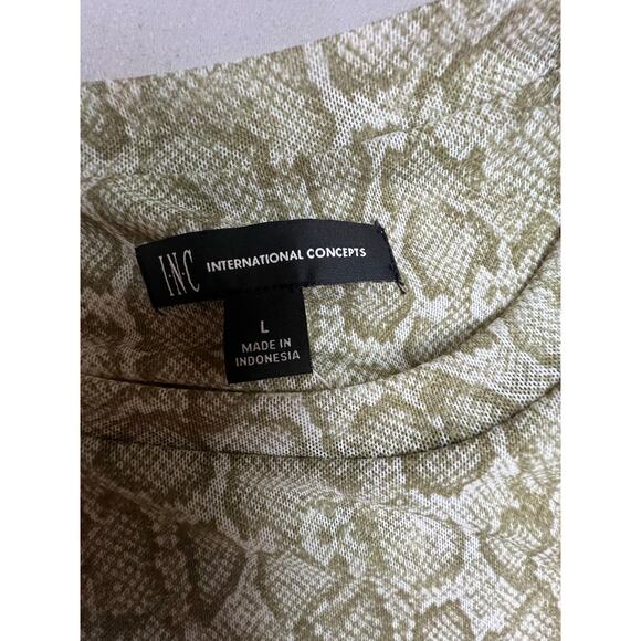 INC International Concepts Sheer Snakeskin Print Long Sleeve Top Size L - Picture 2 of 4